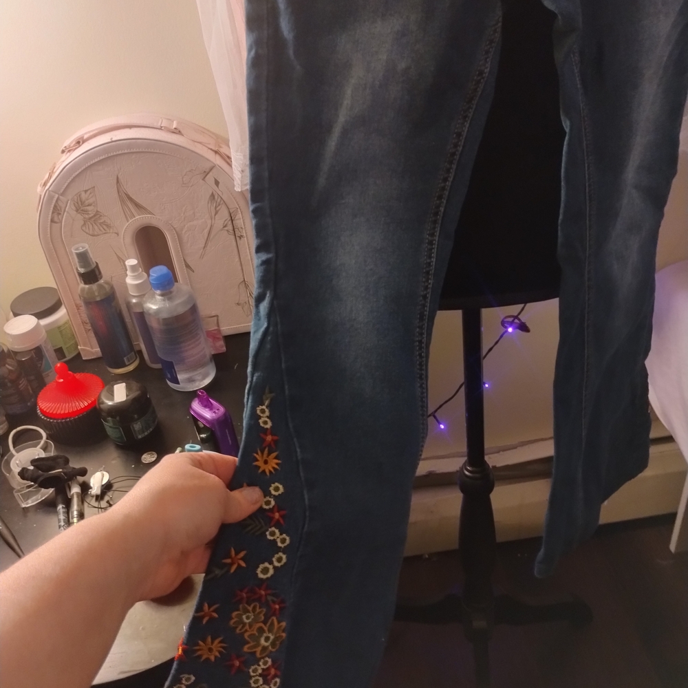 Embroidered Blue Jeans
